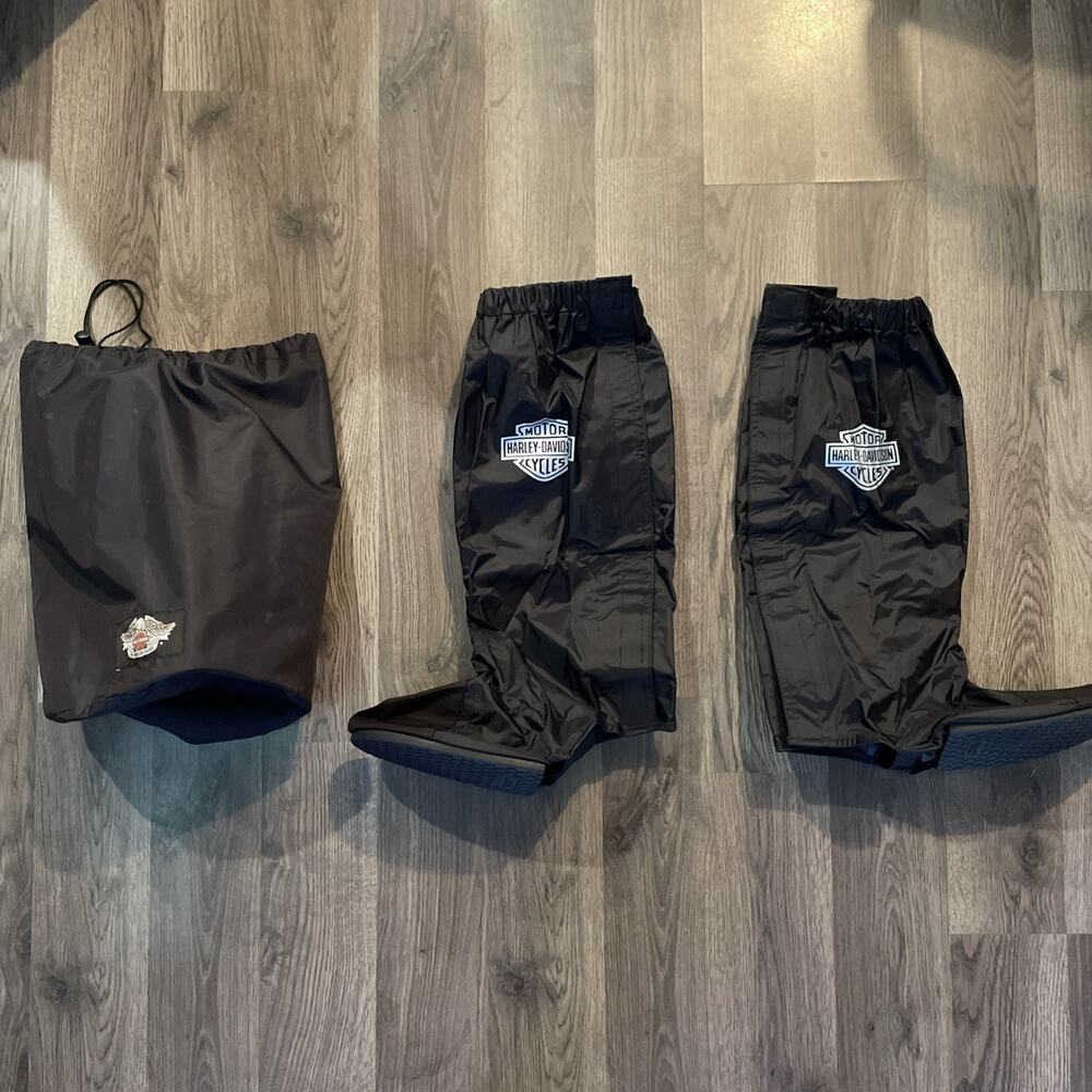Harley Davidson Waterproof Boot Covers Rain Gaiters Blk Size Medium